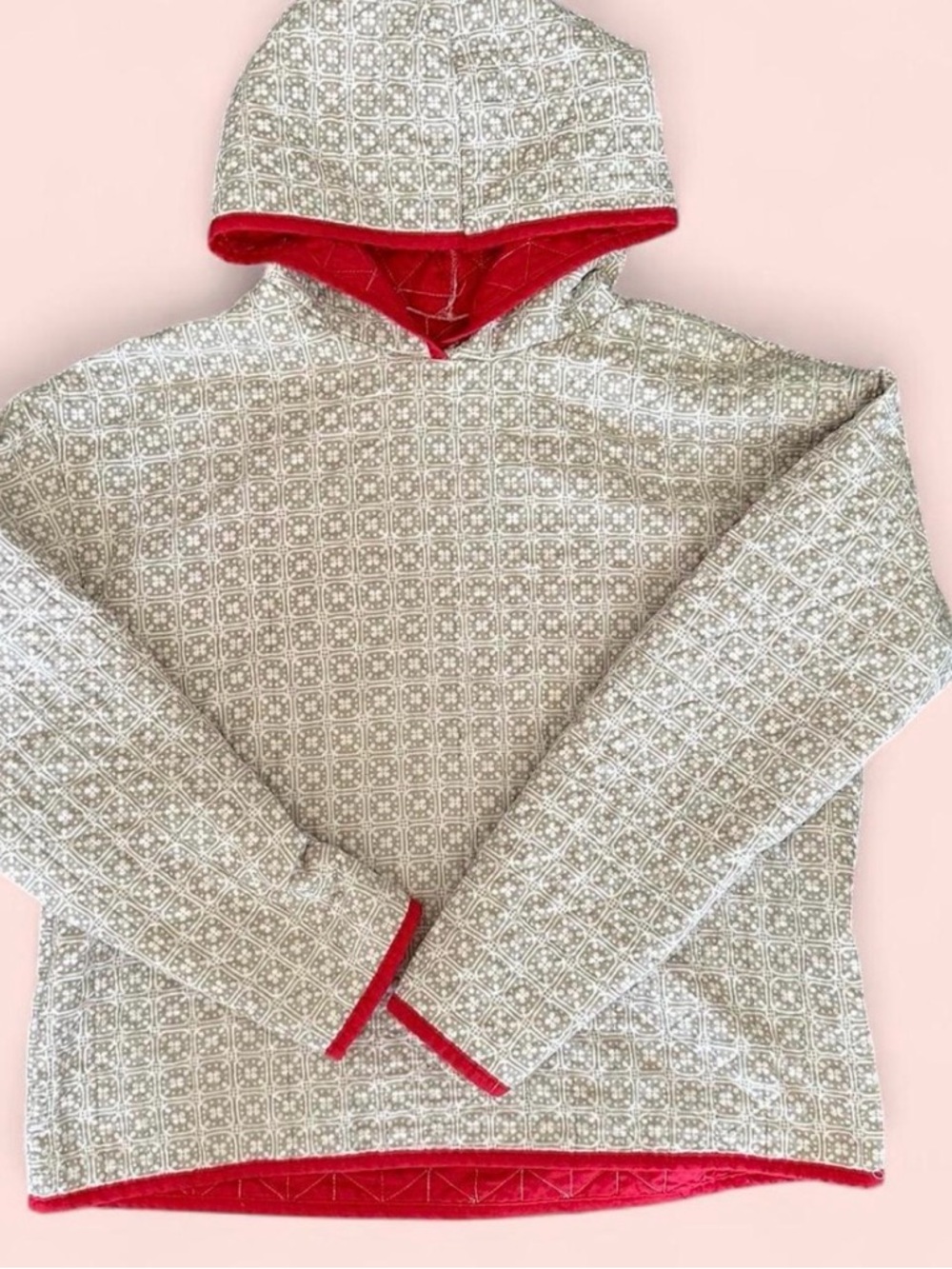 Cozy Hooded Sweatshirt with Red Trim